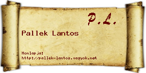 Pallek Lantos névjegykártya